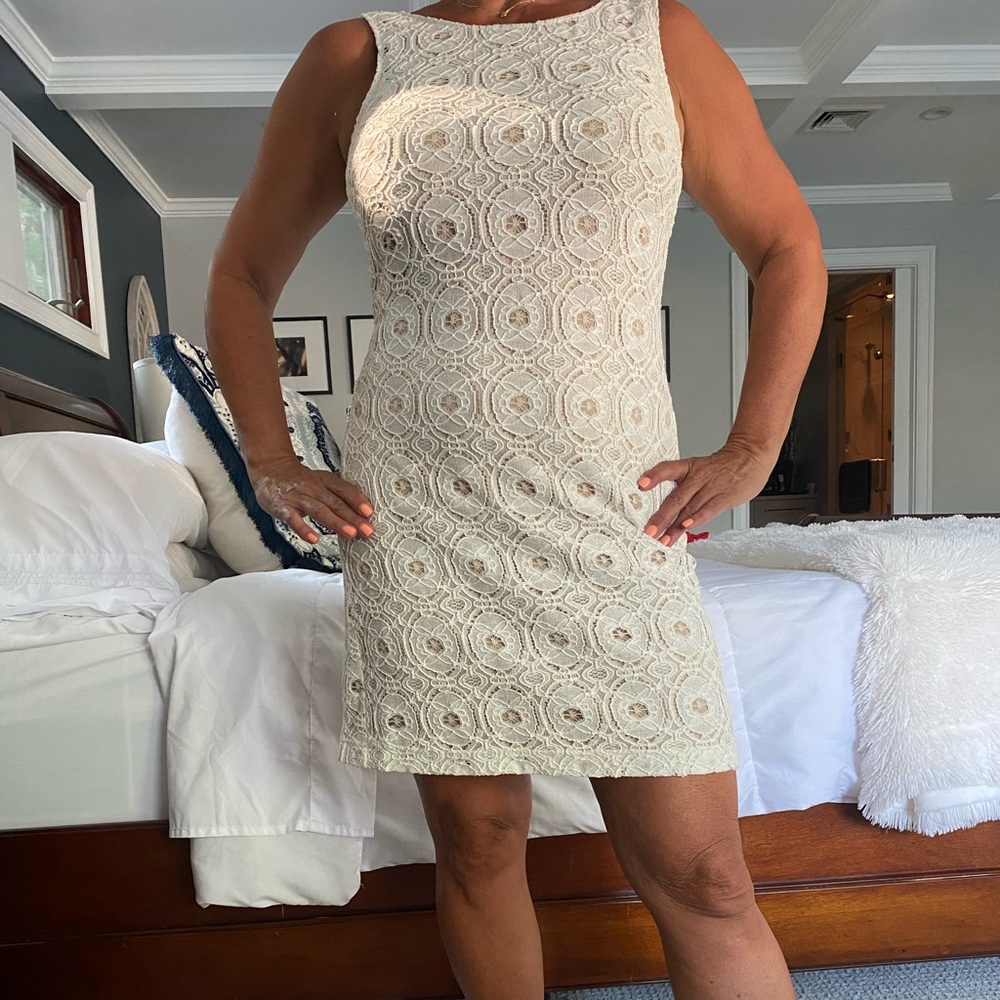 White crocheted dress